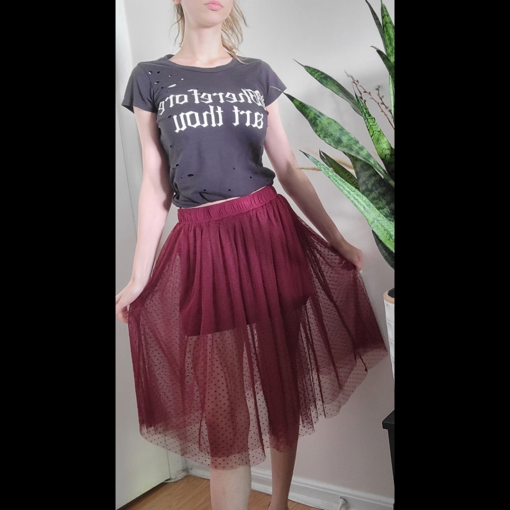 Tulle midi skirt
